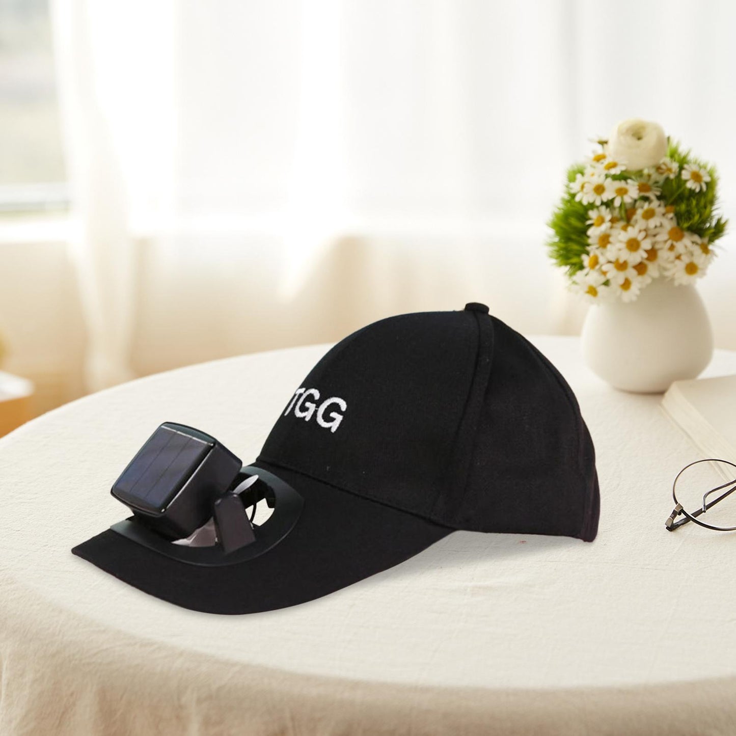 Cap with Solar Powered Cooling Fan